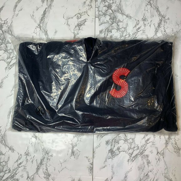 NEW Supreme S Logo Hooded Navy Sweater FW20 XL - Picture 3 of 6